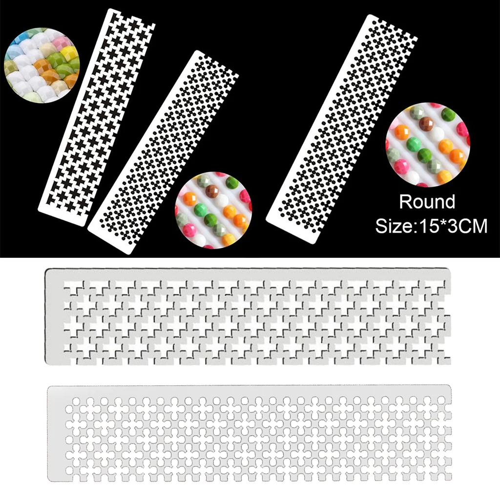 

2Pieces DIY 5D Diamond Painting Ruler Cross Embroidery Stainless Steel Ruler