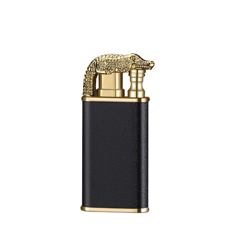 New Blue Flame Metal Crocodile Dolphin Double Fire lighter creative Direct Windproof Open Conversion Lighter Man's Gift | Дом и сад