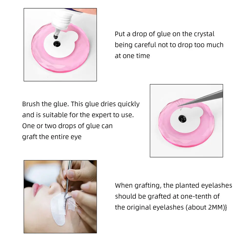 

10PCS False Eyelashes Holder Tray Round Jade Stone Eyelashes Extension Glue Pallet Holder Makeup False Eyelashes Organiser Pad