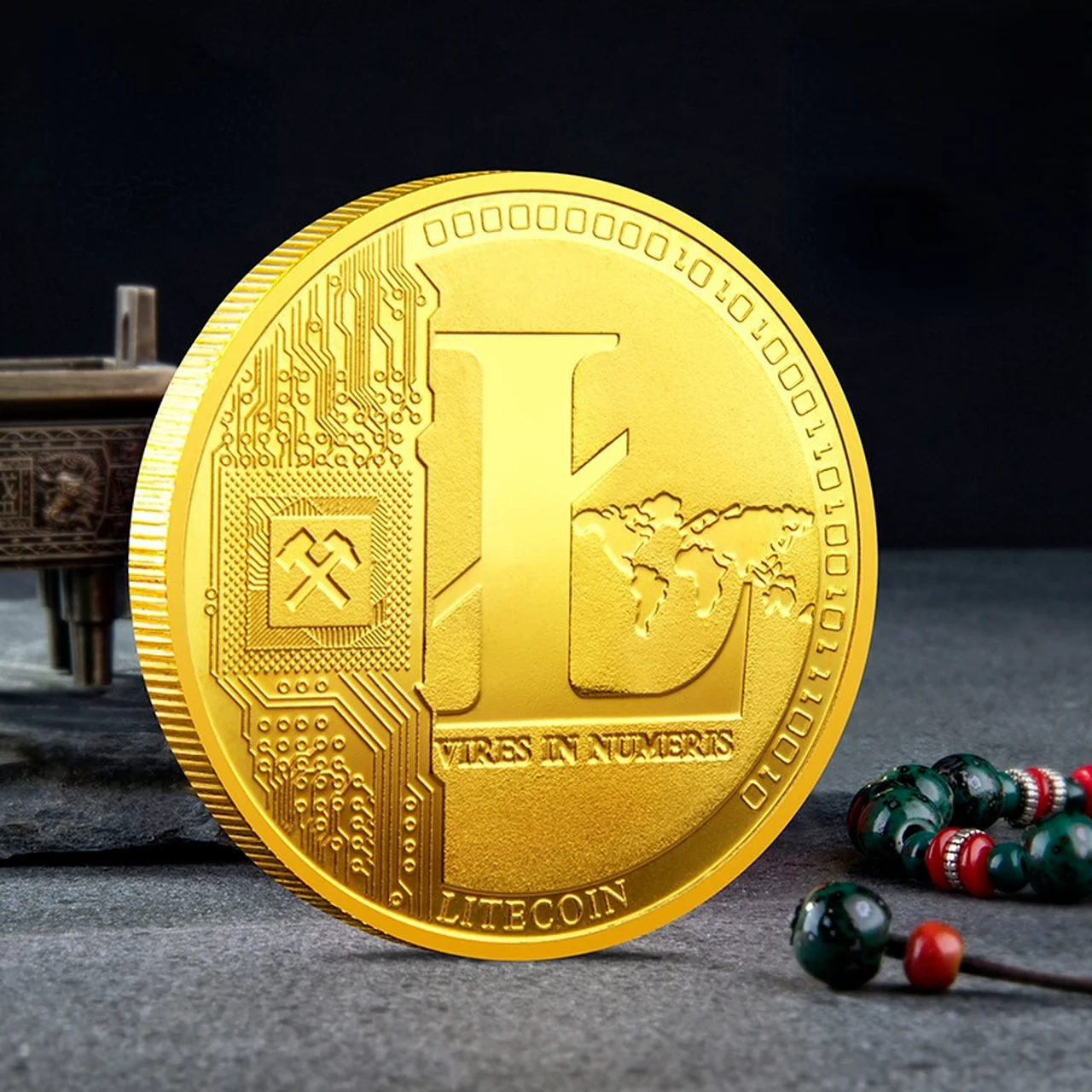 

Digital Virtual Coin LITECOIN Gold-plated Coins Silver Coins Metal Commemorative Coin Collection Gifts