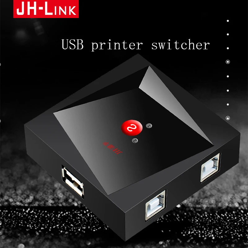 

JH-LINK USB Printer Sharing Switch Manual Switcher Adapter 2 Computer Share 1 Printer Scanner USB Device Hub Splitter Converter