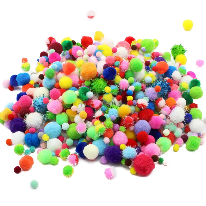 100 шт Смешанные 10 30 мм шерстяные помпоны DIY куклы гармен ручной работы мягкие