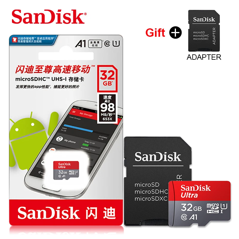 sandisk micro sd карта класс 10 TF карты 16 ГБ 32 ГБ 64 Гб 128 Гб карта памяти для смартфонов и настольных ПК