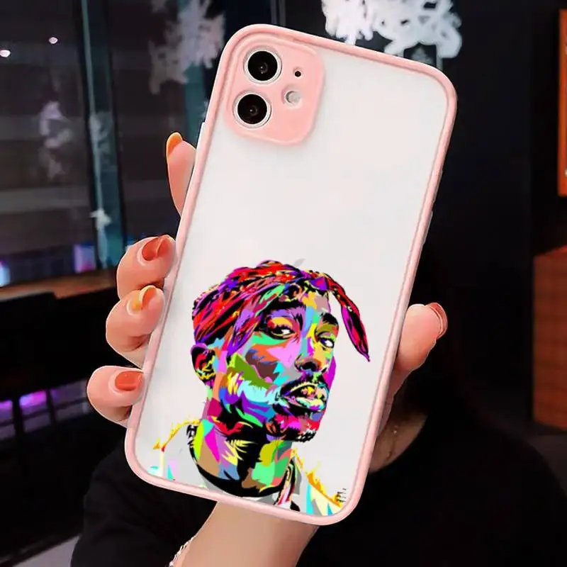 

Rapper 2pac singer Phone Case matte transparent For iphone 7 8 11 12 plus mini x xs xr pro max cover