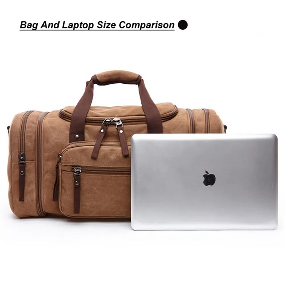 GNWXY Canvas Travel Bag Large Capacity Men Tote Bag Portable Overnight Weekender Luggage Bags Retro Duffle Bags Dripshipping