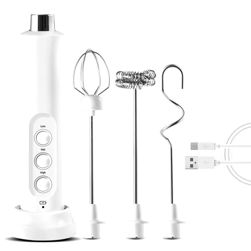 USB Electric Milk Frother 3 Speeds Cappuccino Coffee Foamer 