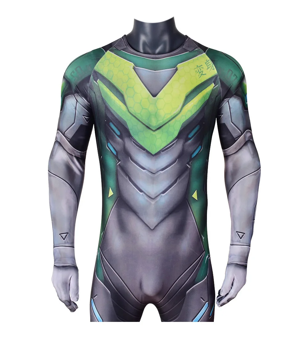 Косплей игры Shimada Гэндзи костюм супергероя Zentai боди Женский лайкра спандекс на