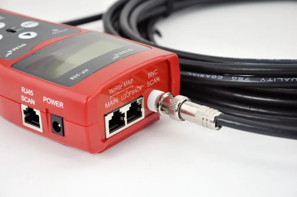 Network monitoring cable tester LCD NF-308 Wire Fault Locator LAN Coacial BNC USB RJ45 RJ11 red color NF_308 | Компьютеры и офис