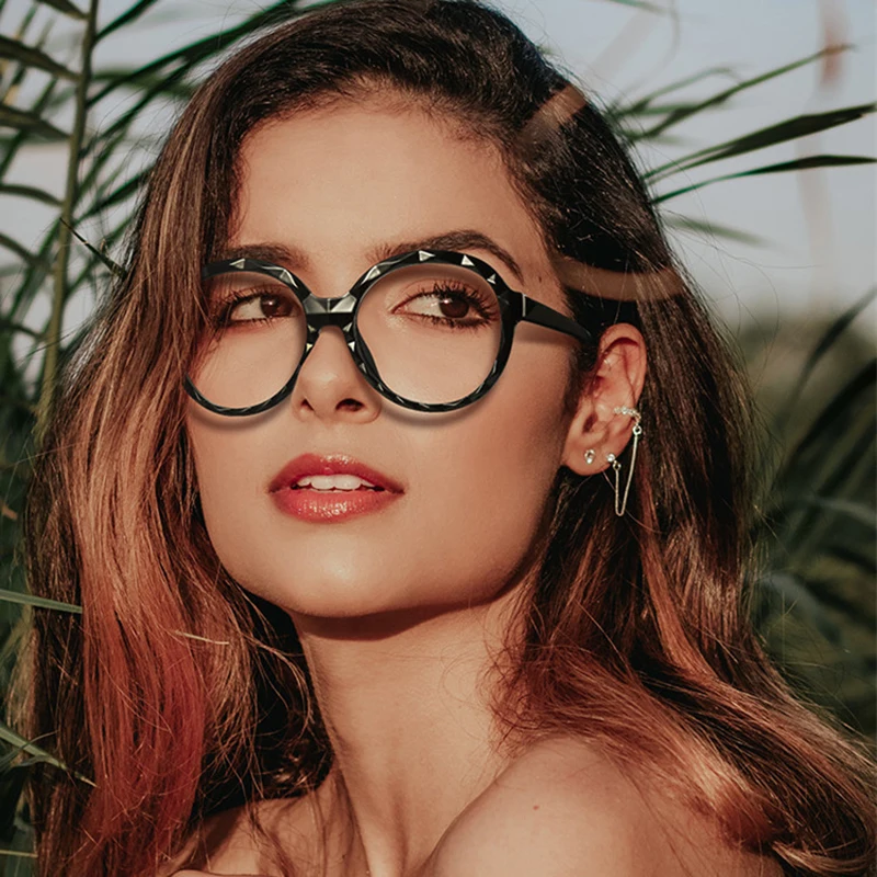 Fashion Round Glasses Frame Women Trending Styles Brand Design Optical Oculos De Sol Eyewear with prescription RW2010 | Аксессуары для