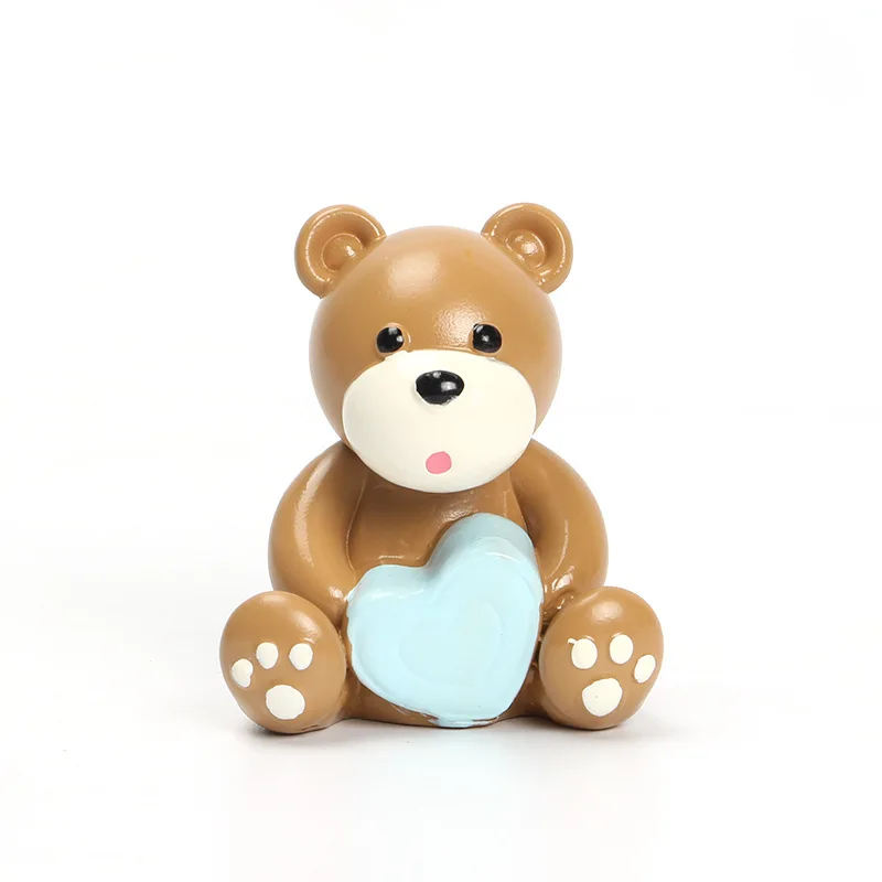 Kawaii Moon Sleeping Bear Топпер для торта счастливые топперы для торта на день рождения для мальчиков и девочек Детские вечерние украшения торта для детей - Цвет: Темно-серый