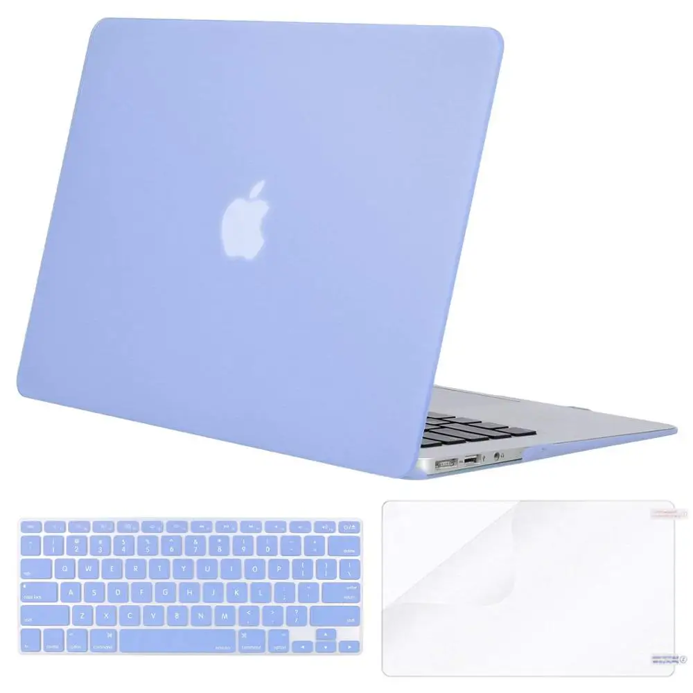 MOSISO Жесткий Чехол для ноутбука Macbook Air 13 A1466/A1369, чехол для ноутбука 2012-+ чехол для клавиатуры+ Защитная пленка для экрана - Цвет: Serenity Blue