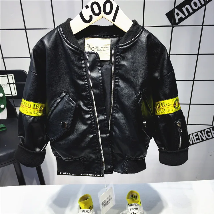 

Baby Boy Spring Autumn PU Coat Jacket Kids Fashion Leather Jackets Children Overwear Clothes Boys PU jacket 2-6years