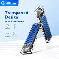 orico m2 ssd case nvme ssd enclosure m 2 to usb type c transparent hard drive enclosure for nvme pcie ngff sata mb key ssd disk