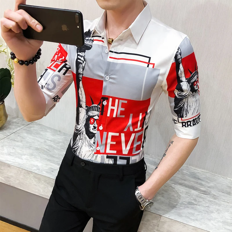 

spring striped social small wind short-sleeved shirt men sleeves pure color of cultivate morality A236-8802 - P55