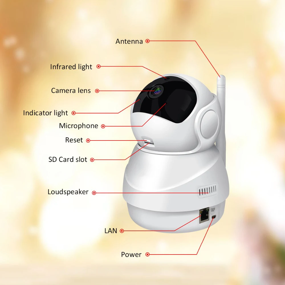 WiFi Беспроводная IP 1080P HD CCTV с функцией ночного видения интеллектуальная камера