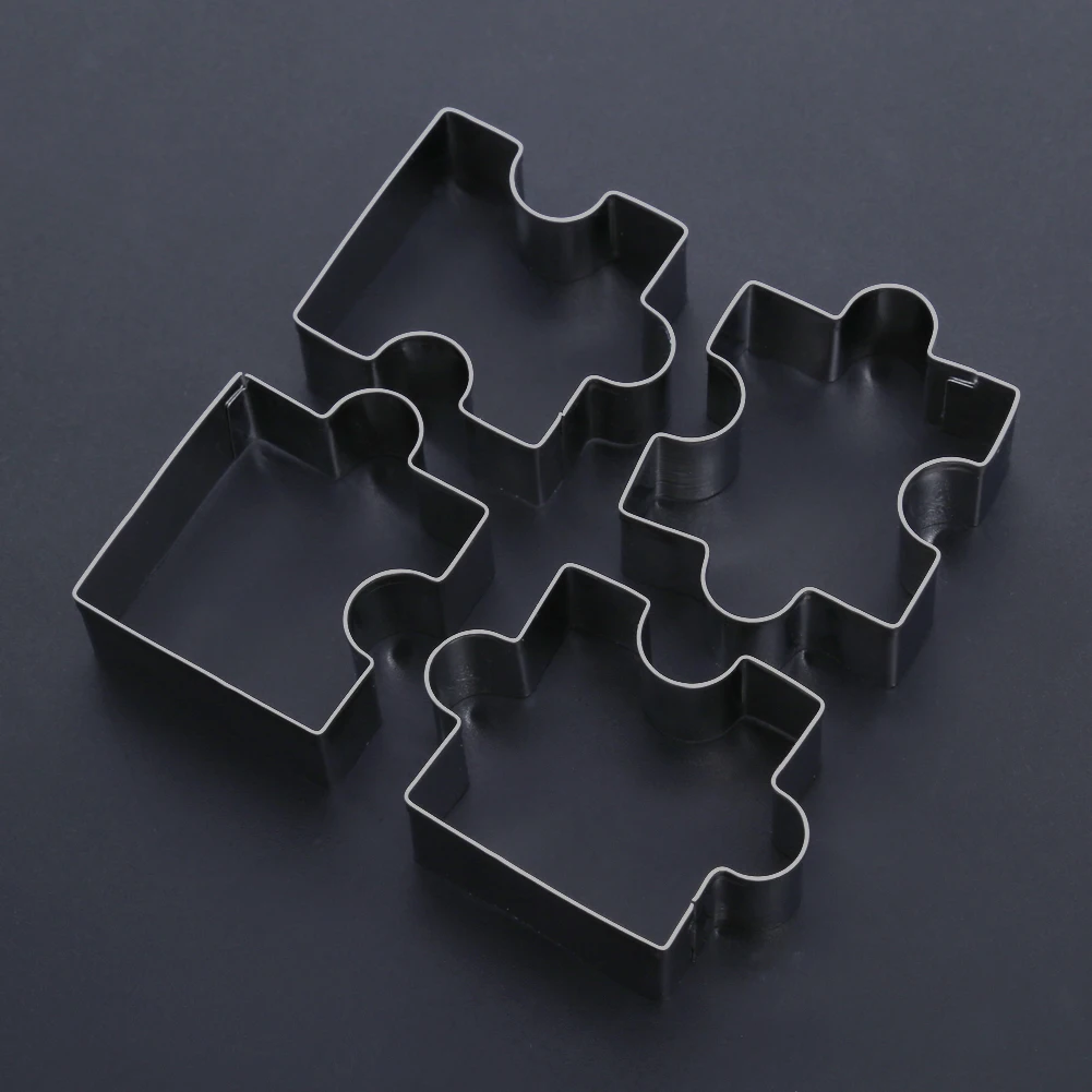 4 шт. Нержавеющая сталь головоломки для нарезки печенья в виде сделай сам