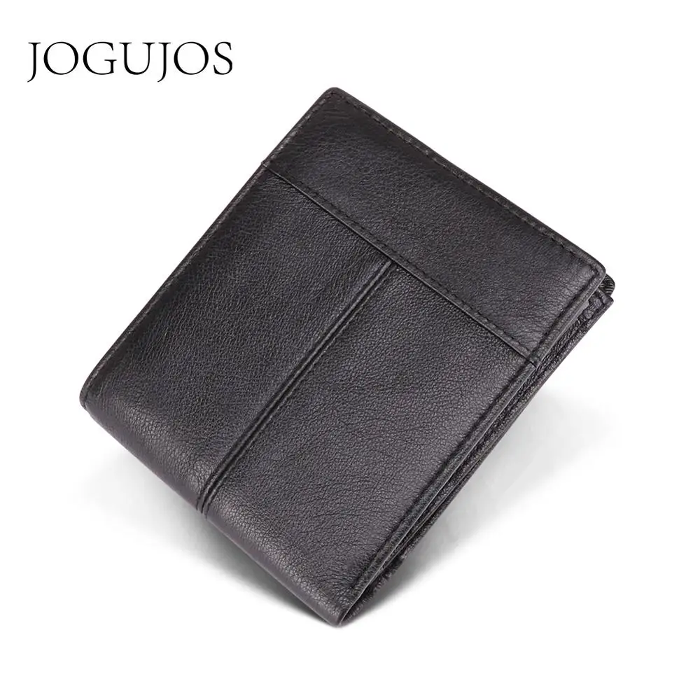 JOGUJOS мужской кошелек из натуральной кожи короткий RFID портмоне бизнес кредитный