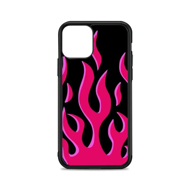 

pink fire Phone Case for iPhone 12 mini 11 pro XS Max X XR 6 7 8 plus SE20 High quality TPU silicon and Hard plastic cover