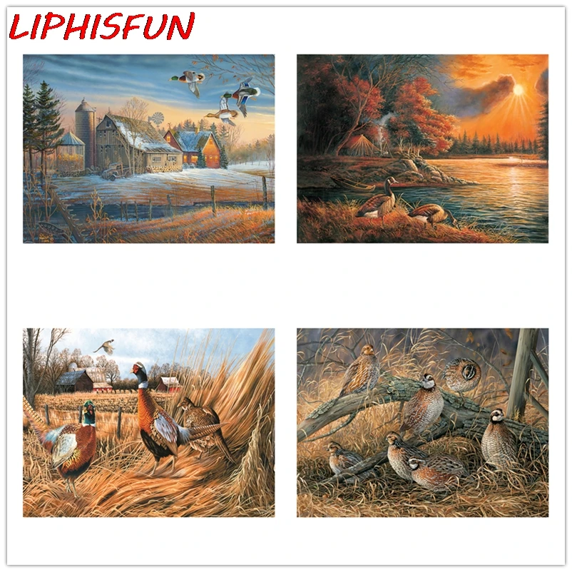 

Full drill 5D Diamond embroidery animal crystal diamond unfinished decorative diamond painting cross stitch wild duck picture