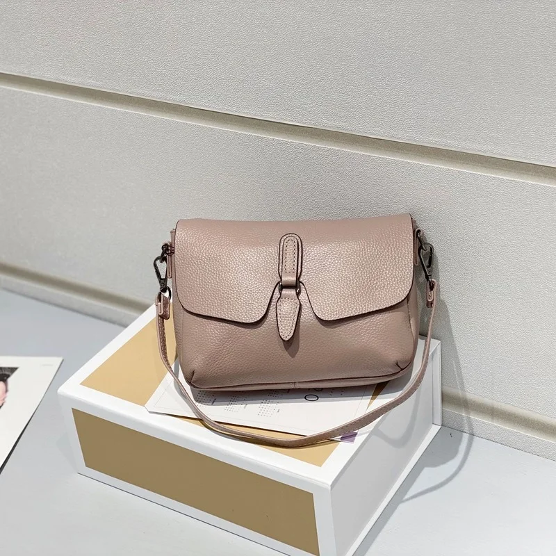 

Fashion head leather women's bag 2021 new bag lotus leaf bag dual purpose bag