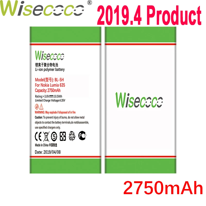 WISECOCO 2750 мАч BL-5H батарея для Nokia Lumia 630 636 638 635 мобильный телефон новейшее производство батарея+ номер отслеживания