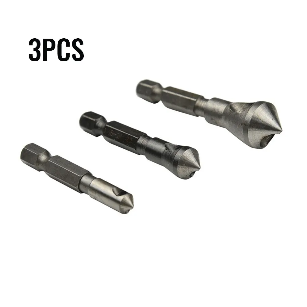 

3Pcs Drill Bits Center Punch Tool Chamfer Drill Bit High Speed Steel 4241