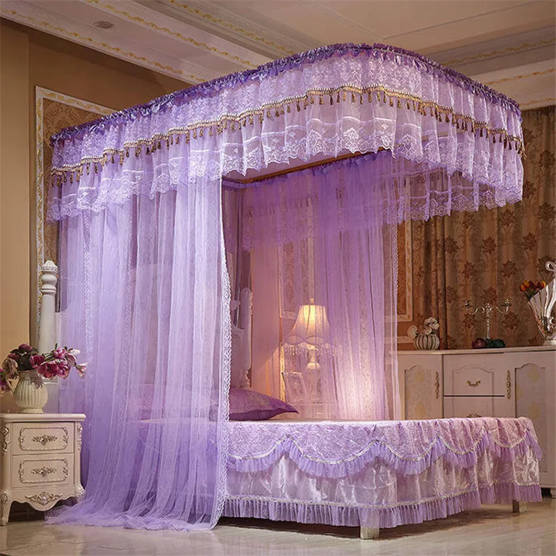 LeRadore Noble Rail москитные сетки для King queen полный размер направляющая кровать шторы Mosquitera 3 отверстия для двойной кровати
