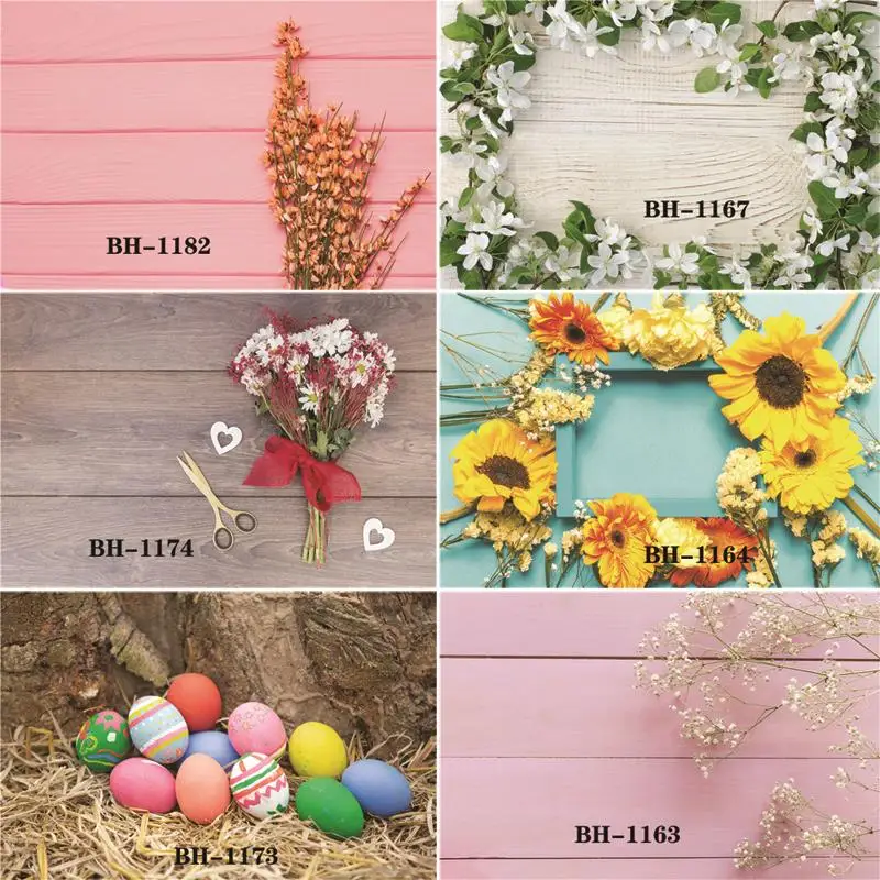 

ZHISUXI Vinyl Custom Photography Backdrops Prop Flower and Wooden Planks Theme Photography Background #0100