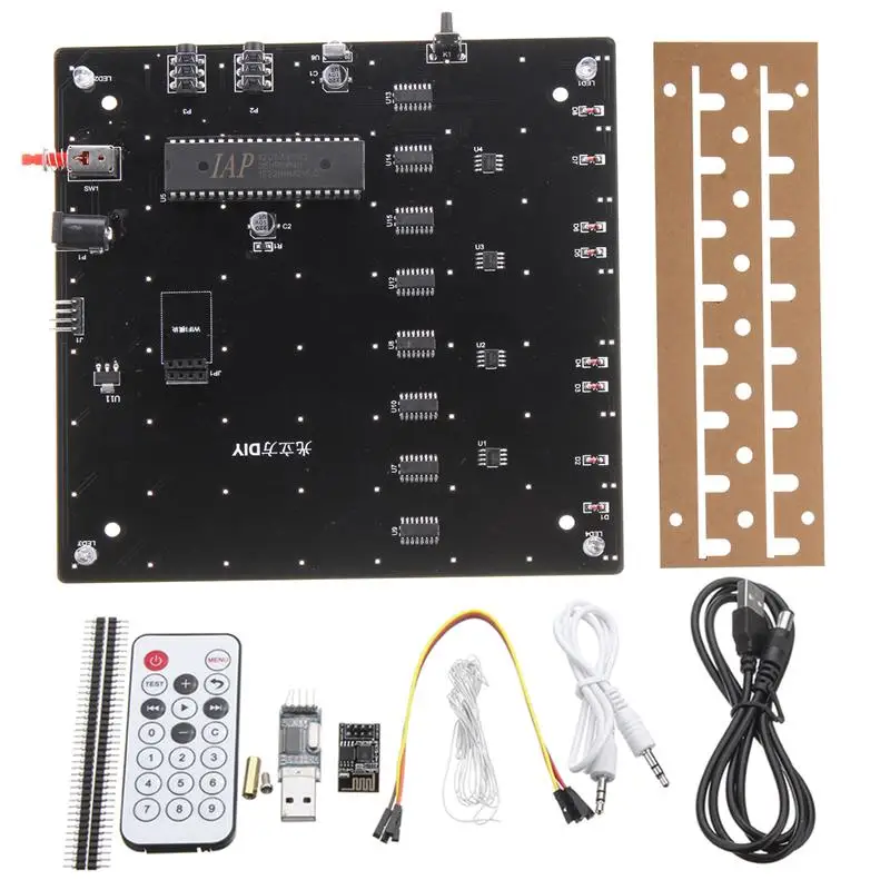 LEORY 8x8X8 512 светодиодный DIY 3D светодиодный светильник Cube Kit Wi-Fi подключенное приложение управление музыкальным спектром светодиодный дисплей оборудование MP3 DAC схема