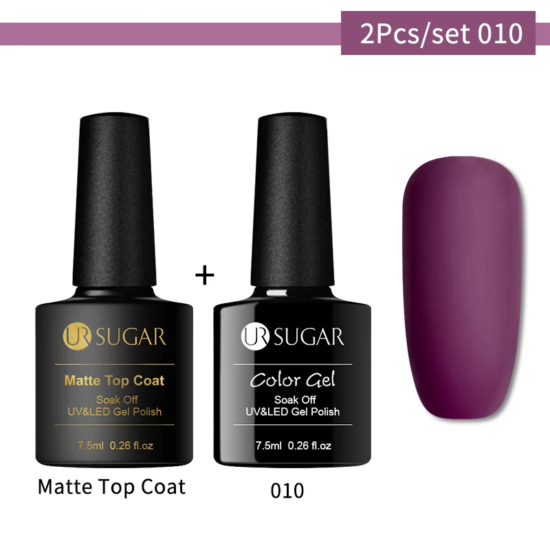 Set 10 Ur Sugar 7,5 мл матовый Гель-лак цветной УФ-гель для ногтей матовое верхнее покрытие замачиваемый УФ светодиодный Гель-лак для ногтей Гель-лак гибридный - Цвет: Set 10