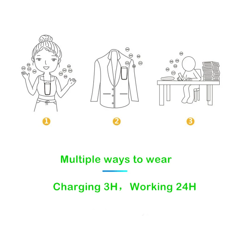 

Personal Wearable Air Purifier Necklace Mini Portable Air Freshner Ionizer Negative Ion Generator Low Noise