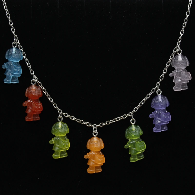 

Fashion Colorful Transparent Puppy Cute Neck Candy Color Plastic Candy Puppy Pendant Female Jewelry Necklace 7 Color Necklace