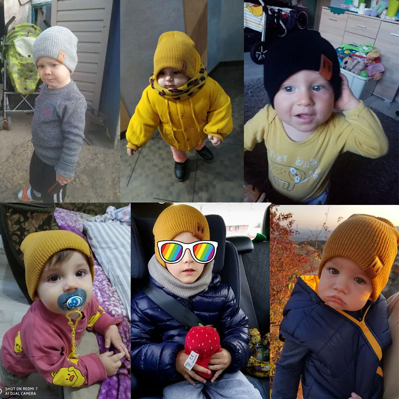 REAKIDS/Новое поступление, зимняя детская шапка для маленьких девочек и мальчиков, мягкая теплая шапка, вязаная крючком эластичная вязаная шапка, Детская Повседневная теплая шапка
