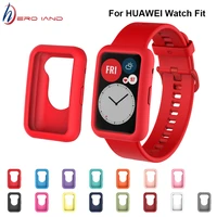 colorful soft silicone case cover for huawei watch fit edge frame shell protect bumper for huawei watch fit silicone watch case