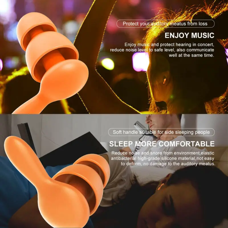 

1 Pair Soft Ear Plugs Environmental Silicone Waterproof Anti-noise Dust-Proof Earplugs Diving Water Sports Swimming Accessories