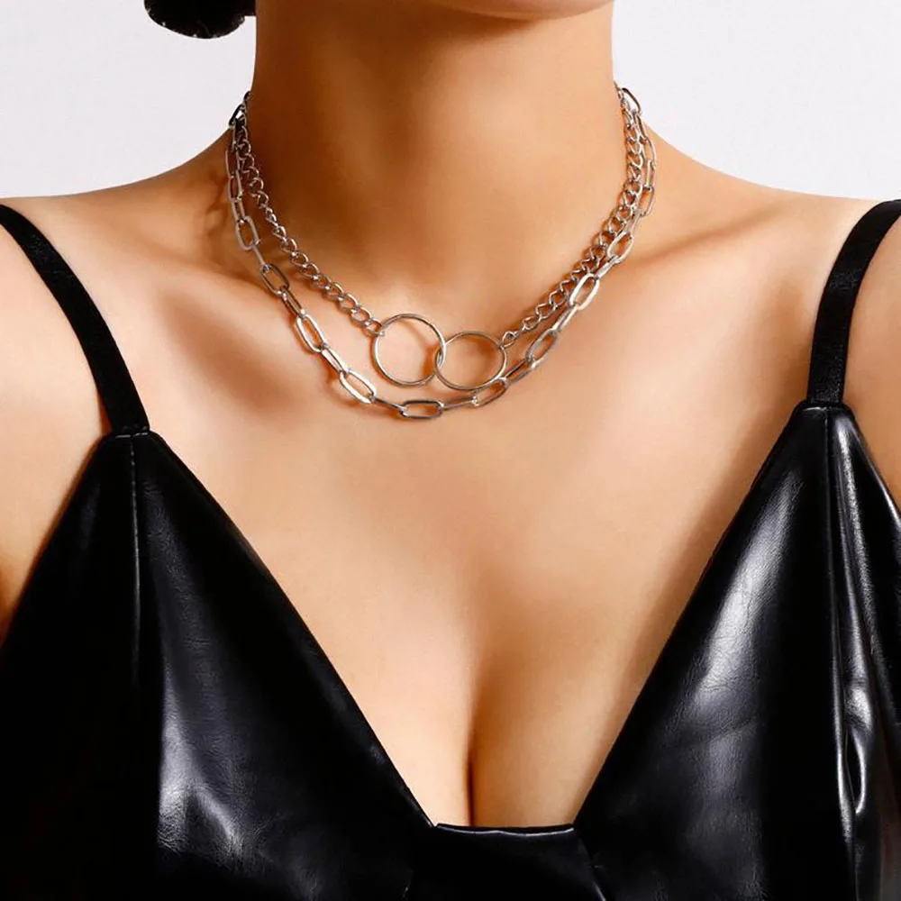 Ожерелье для женщин в бохемском стиле с двойным кругом и толстой цепью 2020 новинка - Продажа напрямую от производителя.