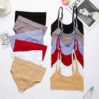 Комплект с бюстгальтером, женский однотонный сексуальный бюстгальтер, нижнее белье, эластичное удобное нижнее белье с бюстгальтером и трусики, костюм