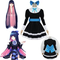 panty stocking with garterbelt heroine anarchy stocking black dress cosplay costume women lolita maid suits party uniform