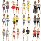 Повседневное платье NK Mix 2 шт.компл. для пары кукол, аксессуары для кукол Барби, одежда для мальчиков и девочек, игрушка для куклы Кена 2GK JJ