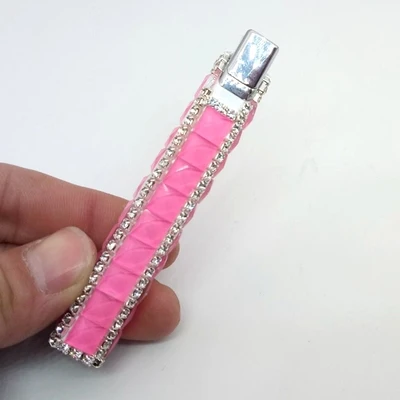 Милые женские тонкие газовые зажигалки, стразы, зажигалка для сигарет, повторная надувная Зажигалка 9,5 см - Цвет: 8