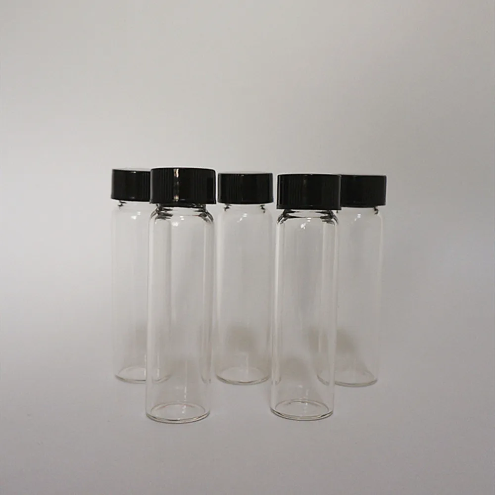 Лабораторный прозрачный реактивный флакон с резьбовым пластиковым колпачком и