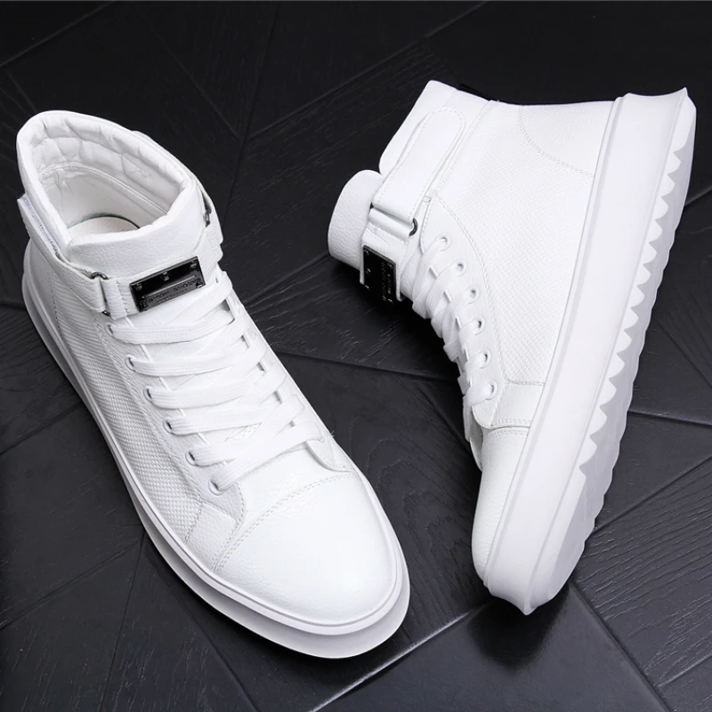 Мужская повседневная обувь из натуральной кожи дышащая на плоской платформе