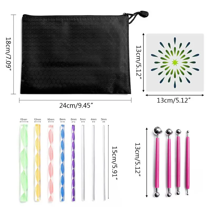 

41QA 48pcs Mandala Dotting Tools Set for Painting Rock Stones Stencil Acrylic Stick Drawing Brush Kit