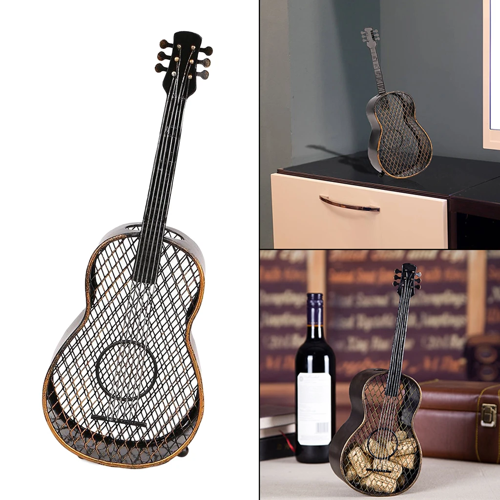 

Vintage Metal Guitar Wine Stopper Cork Holder Display Home Bar Ornament Deco
