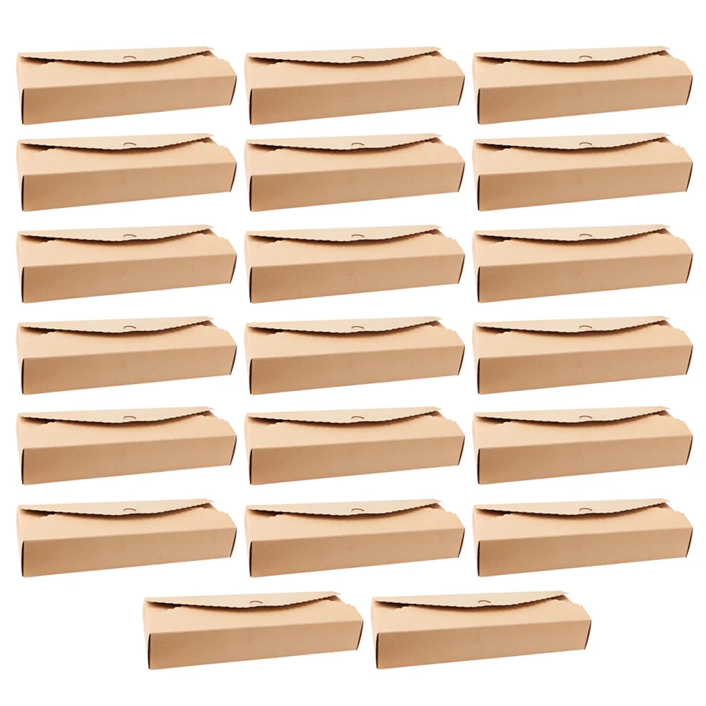 

20pcs 4-Cavity Cranberry Cake Packaging Box Mooncake Container Macaron Gift Boxes for Home Dessert Shop (Brown)
