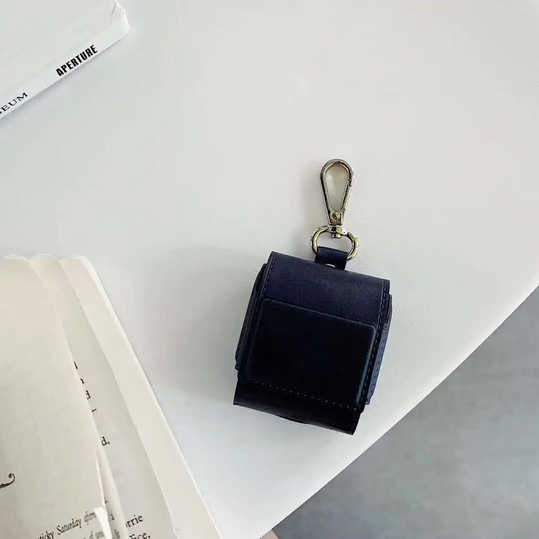 Bluetooth Earphone Charging Box Case for Apple Airpods 1 2 Leather Headphones Cases for Air pods with Hooks
