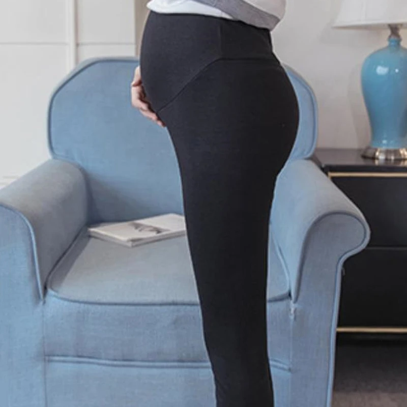 Pantalones de Yoga deportivos suaves el&aacute;sticos para mujer, mallas de maternidad de longitud completa, de felpa francesa, Leggings de vientre de alta calidad-0