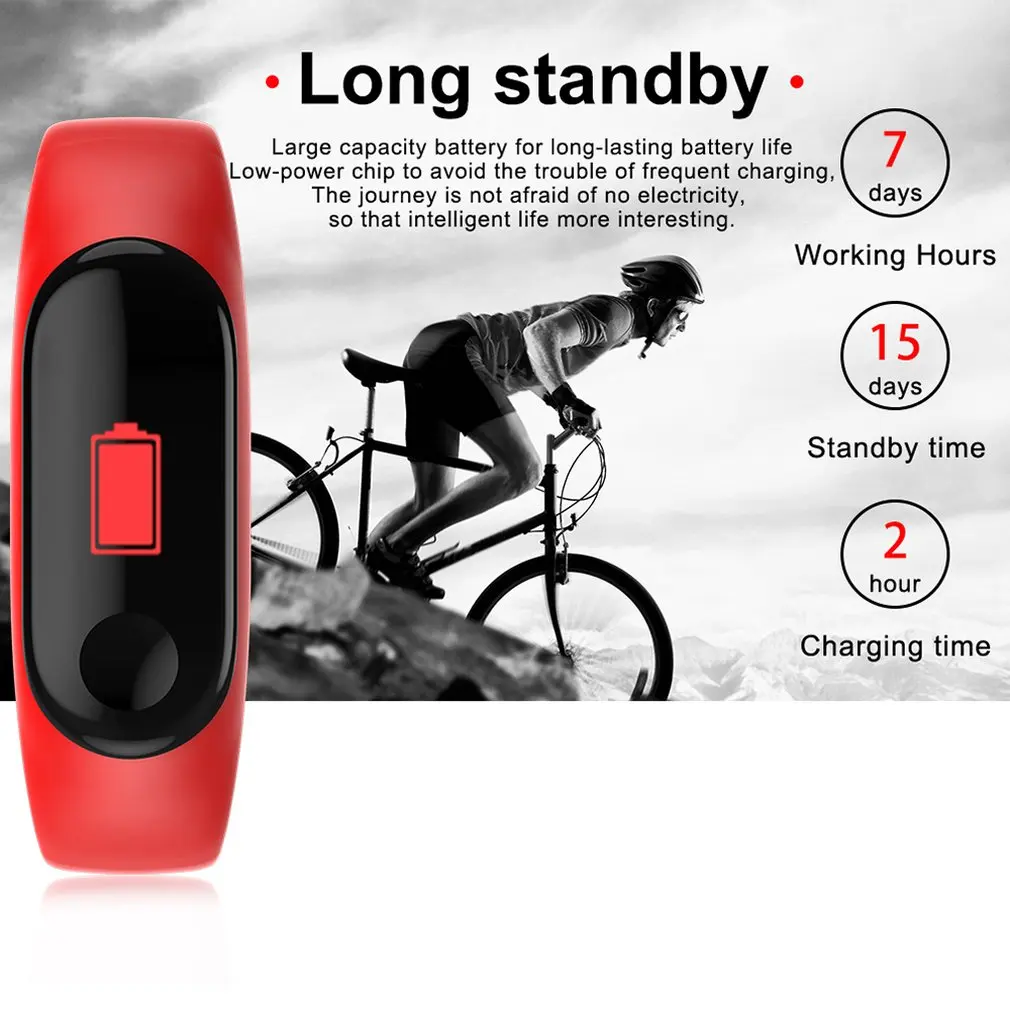 M3 Модные Смарт-часы с пульсометром и тонометром фитнес-трекер монитор активности