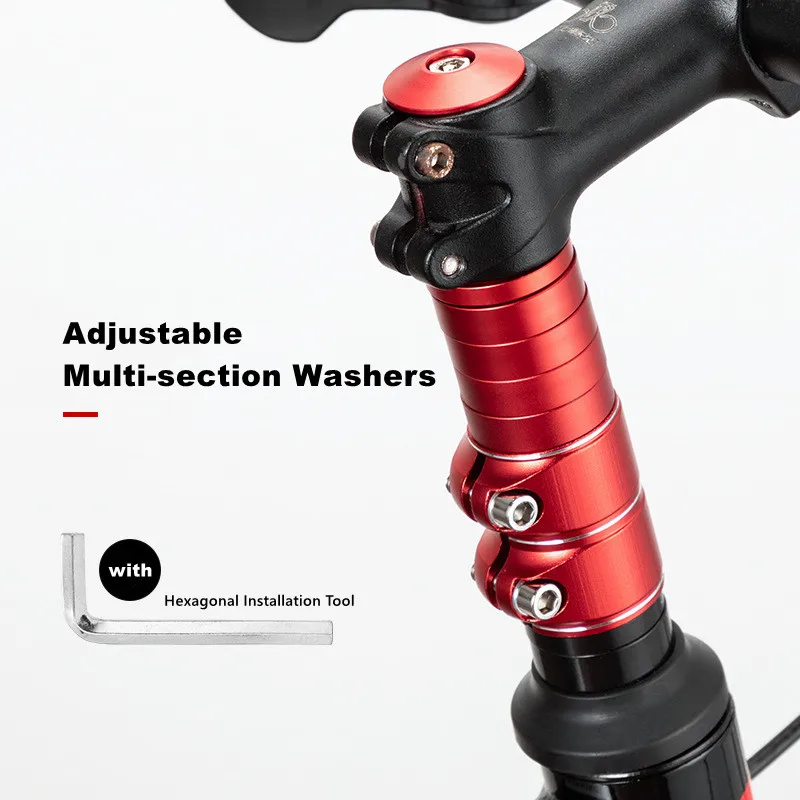 Bike Fork Stem Riser Extender Aluminum Alloy Stem Head Up Raiser Handlebar Riser Adaptor Extender Bike Accessory