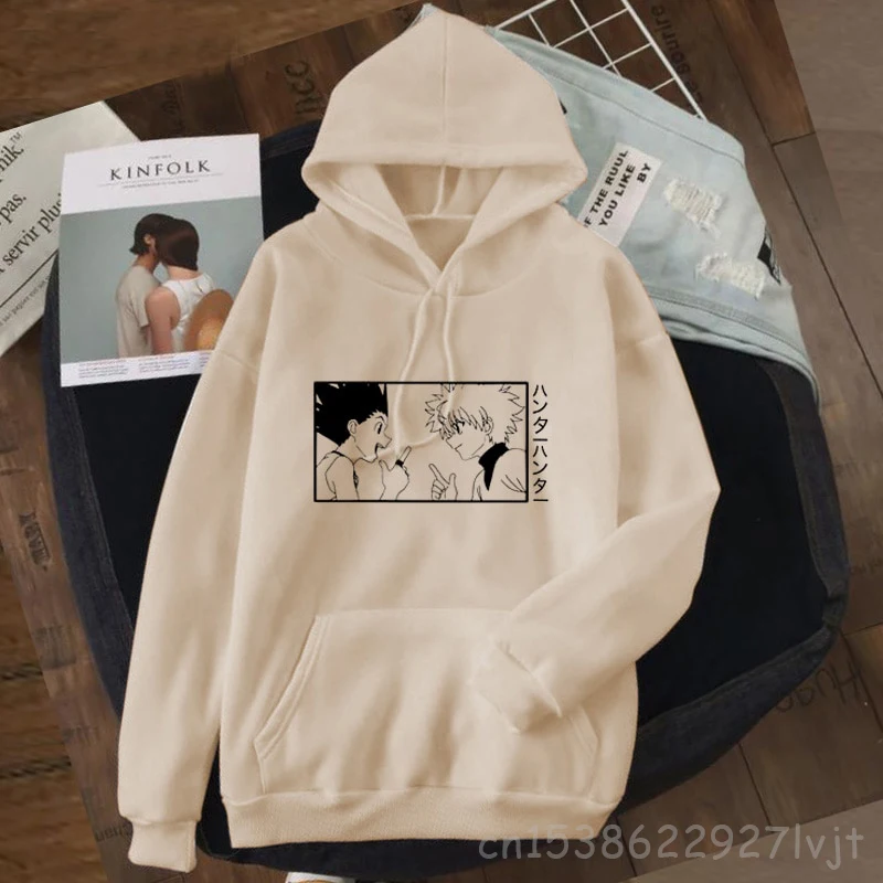 Японские толстовки с капюшоном Hunter X для девочек-подростков Женский свитшот в